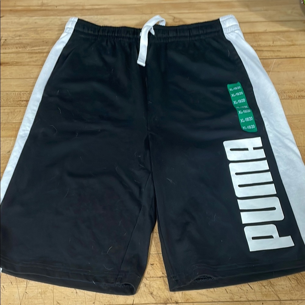 PUMA Kid’s Black and White Athletic Shorts